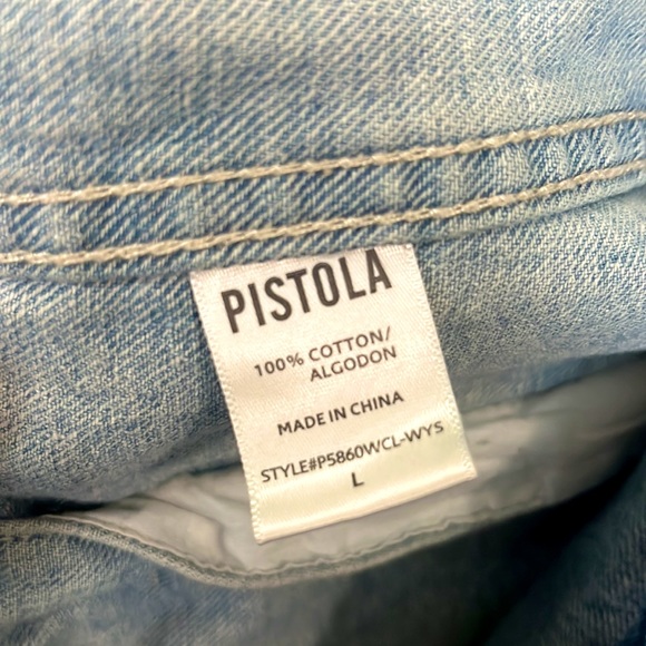 Pistola Boyfriend Oversized Astrology Denim Jean Jacket Sz Large - Picture 13 of 13
